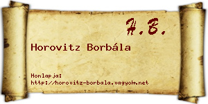 Horovitz Borbála névjegykártya