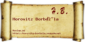 Horovitz Borbála névjegykártya